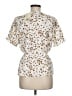 Everleigh 100% Polyester Ivory Short Sleeve Blouse Size M - photo 2