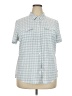 Eddie Bauer Checkered-gingham Blue Short Sleeve Blouse Size 2X - photo 1
