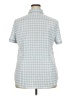 Eddie Bauer Checkered-gingham Blue Short Sleeve Blouse Size 2X - photo 2
