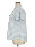 Eddie Bauer Checkered-gingham Blue Short Sleeve Blouse Size 2X - photo 5