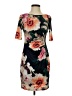 Eliza J Floral Black Cocktail Dress Size 4 (petite) - photo 1