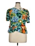 THML 100% Polyester Teal Short Sleeve Blouse Size XL - photo 1
