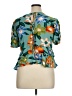 THML 100% Polyester Teal Short Sleeve Blouse Size XL - photo 2