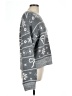 Pink Rose Print Gray Pullover Sweater Size L - photo 4
