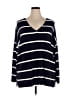 Lafayette 148 New York Stripes Blue Pullover Sweater Size XXL - photo 1