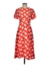 Boden 100% Polyester Print Orange Casual Dress Size 4 (petite) - photo 1