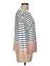 Max Studio 100% Linen Stripes Color Block White Pink Pullover Sweater Size L - photo 4