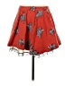 Odille 100% Wool Floral Red Wool Skirt Size 8 - photo 2