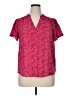 Lush 100% Polyester Burgundy Short Sleeve Blouse Size XL - photo 1