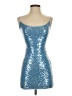 B. Darlin Metallic Blue Cocktail Dress Size 0 - photo 1