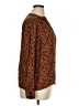 Gap 100% Rayon Animal Print Brown Long Sleeve Blouse Size XL - photo 4