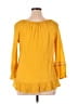 Fred David Yellow 3/4 Sleeve Blouse Size L - photo 2