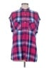 Rails 100% Rayon Plaid Pink Short Sleeve Button-Down Shirt Size M - photo 1