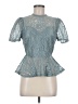 Peach 100% Polyester Teal Short Sleeve Blouse Size M - photo 1