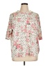 Hopely Floral Ivory Short Sleeve Blouse Size XL (estimated) - photo 1