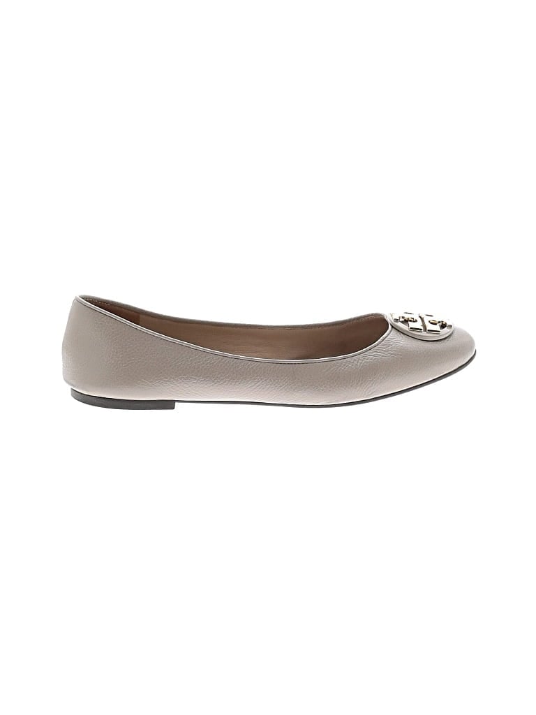 Pre-owned Tory Burch Flats In Gray