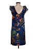 J.Crew 100% Silk Print Blue Casual Dress Size 00 - photo 2