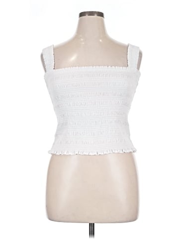 Madewell Poplin Smocked Tank (view 1)