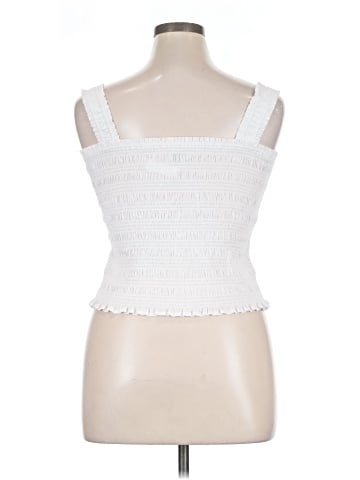 Madewell Poplin Smocked Tank (view 2)