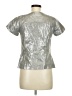 Anne Klein Metallic Silver Short Sleeve Blouse Size 6 - photo 2