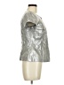 Anne Klein Metallic Silver Short Sleeve Blouse Size 6 - photo 4