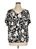 Croft & Barrow 100% Rayon Black Short Sleeve Blouse Size 1X - photo 1