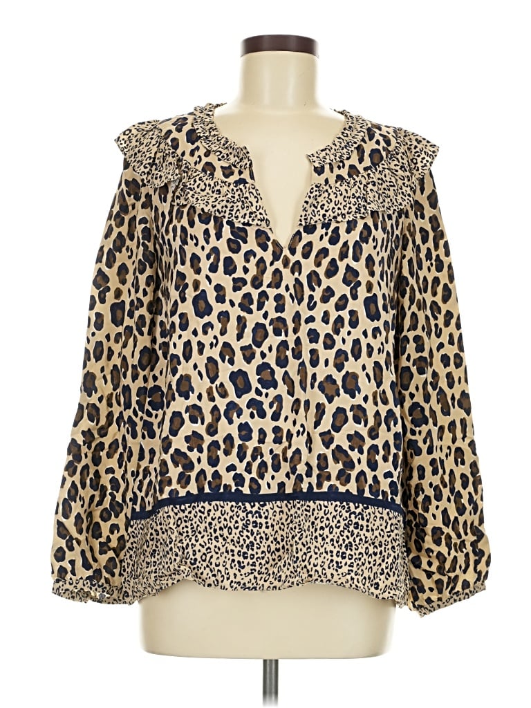 Pre-owned Vineyard Vines Long Sleeve Blouse In Gold