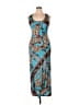 Bongo Animal Print Blue Teal Cocktail Dress Size L - photo 1