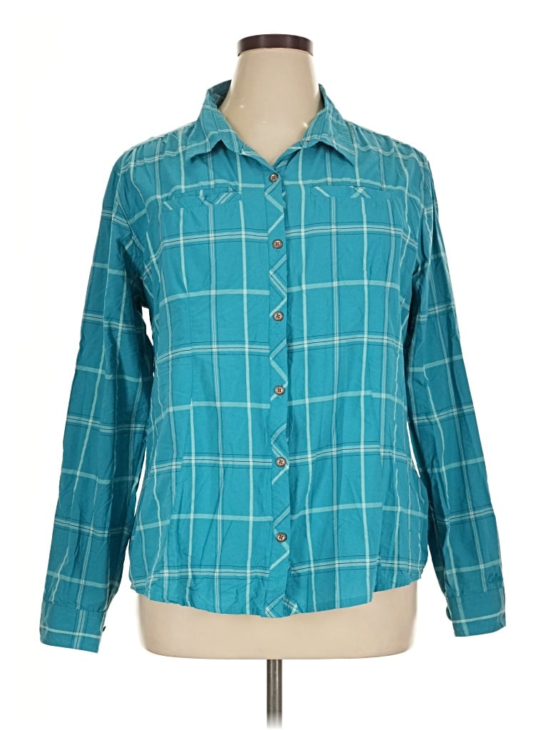 Pre-owned Cabela's Long Sleeve Button Down Shirt In Teal