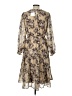 Hayden 100% Polyester Floral Tan Casual Dress Size L - photo 2