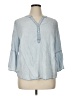 Chico's Blue 3/4 Sleeve Button-Down Shirt Size XL (3) - photo 1