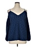 Crescent 100% Polyester Blue 3/4 Sleeve Blouse Size XL - photo 1