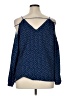 Crescent 100% Polyester Blue 3/4 Sleeve Blouse Size XL - photo 2