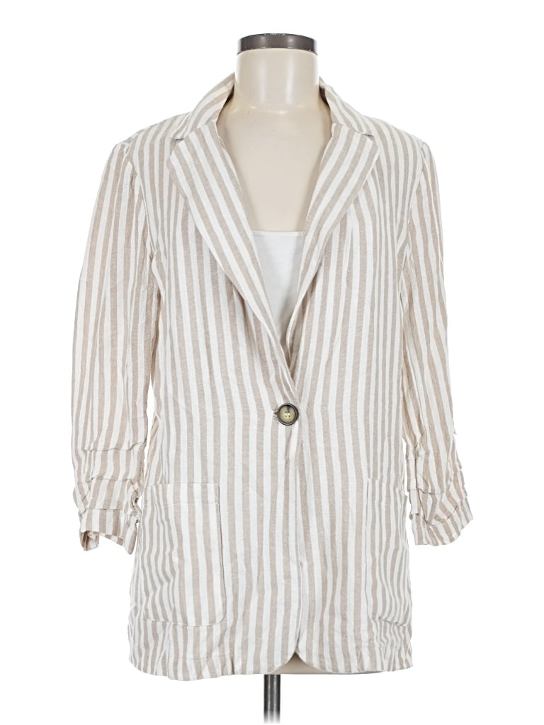 Pre-owned H By Halston Blazer Jacket In Ivory