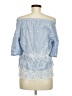 Talbots 100% Cotton Blue 3/4 Sleeve Blouse Size M - photo 2