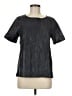 J.Crew Collection 100% Leather Black Short Sleeve Blouse Size M - photo 1