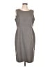 Kasper 100% Polyester Solid Gray Casual Dress Size 12 - photo 1