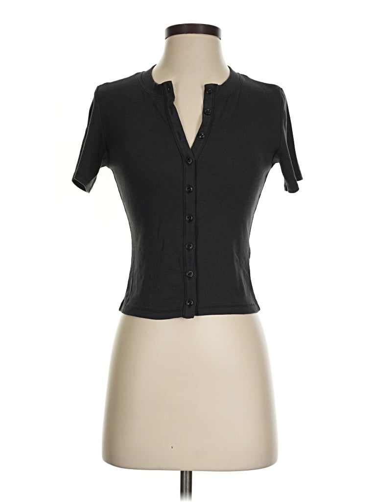 Pre-owned Rag & Bone Short Sleeve Blouse In Black