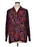 Impressions 100% Polyester Paisley Purple Long Sleeve Blouse Size XL - photo 1