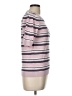 T Tahari Stripes Pink Short Sleeve Turtleneck Size L - photo 4