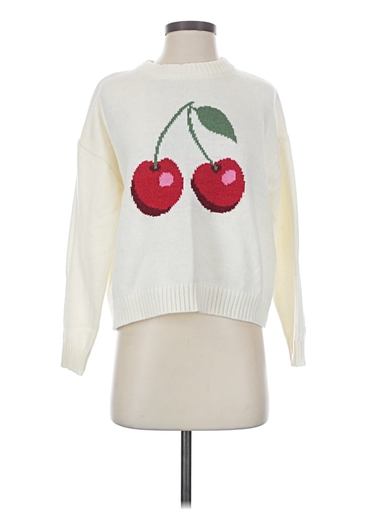 Pre-owned Active Usa Pullover Sweater In White