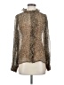 J.Crew 100% Cupro Animal Print Brown Long Sleeve Blouse Size 2 - photo 1