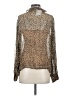 J.Crew 100% Cupro Animal Print Brown Long Sleeve Blouse Size 2 - photo 2
