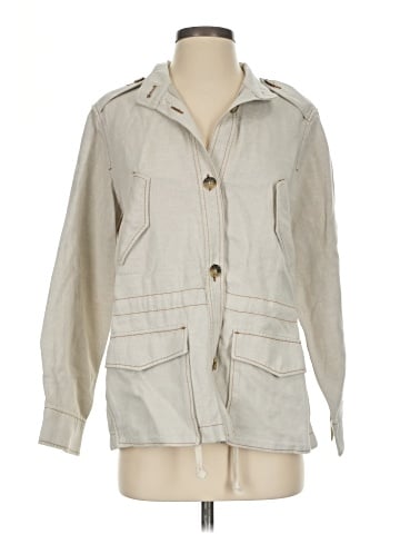 Madewell Cinched Utility Jacket in Italian Linen Twill (view 1)