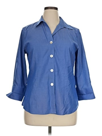 Foxcroft 3/4 Sleeve Button-Down Shirt (view 1)