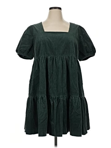 Madewell Corduroy Aidy Square-Neck Tiered Mini Dress (view 1)
