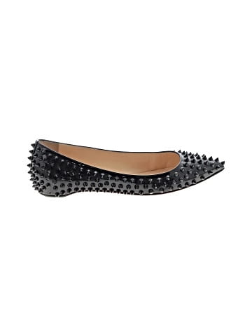 Christian Louboutin Black Patent Leather Pigalle Spikes Flats (view 1)