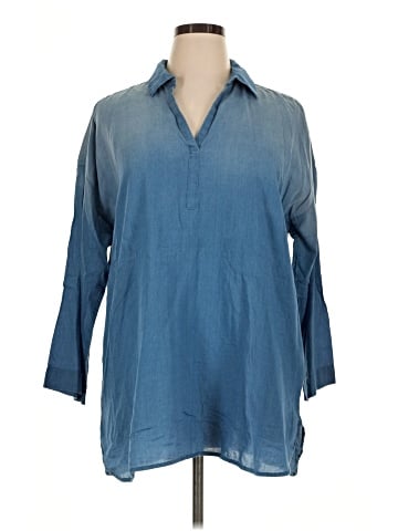 Purejill 3/4 Sleeve Button-Down Shirt (view 1)