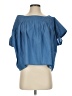 Meg Blue Short Sleeve Blouse Size XS - photo 1