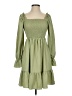 Shein 100% Polyester Solid Green Casual Dress Size 4 - photo 1